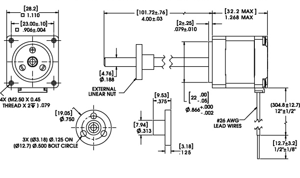 Size 11 External Linear Actuator dwg