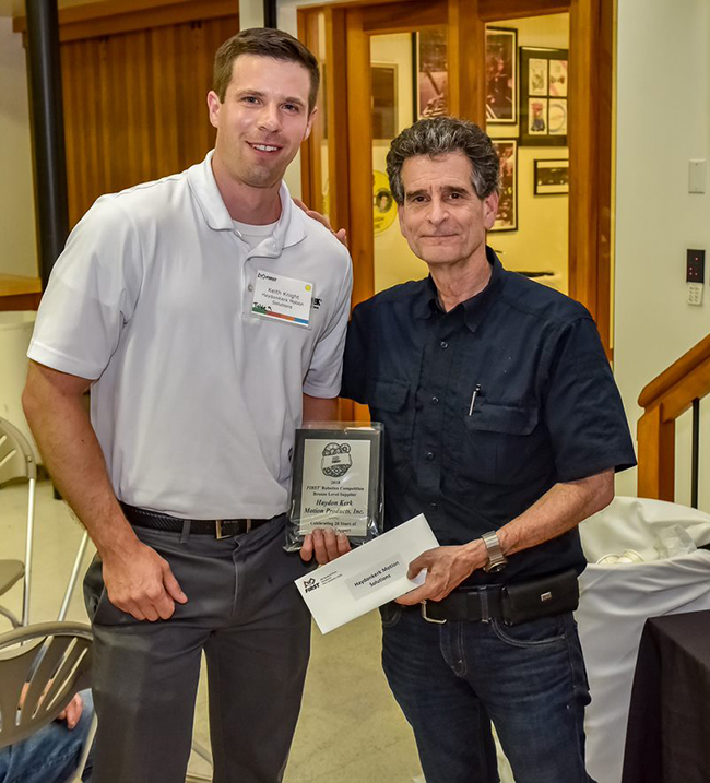 HK 20 Year Supplier Recognition FIRST Robotics with Dean Kamen